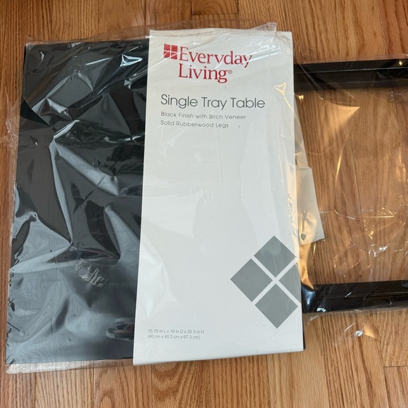 everyday living black single tray table - Picture 3 of 9